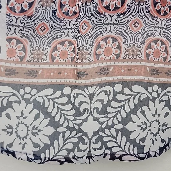 American Rag Orange, Navy & Off White Sheer Boho Print M - Picture 15 of 15